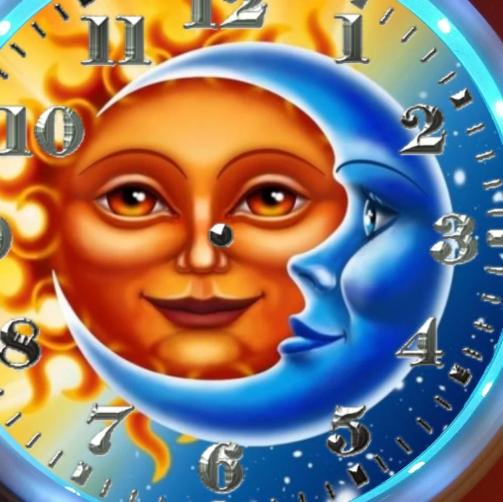 Sun n moon led lights clock
